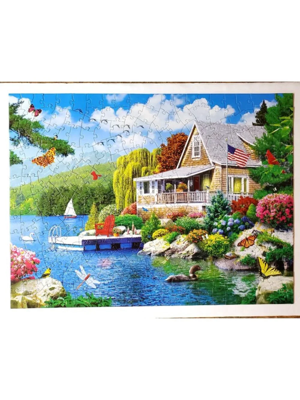 Master Pieces Memory Lane LAKESIDE MEMORIES Jigsaw Puzzle 300 large pcs COMPLETE